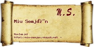 Miu Semjén névjegykártya